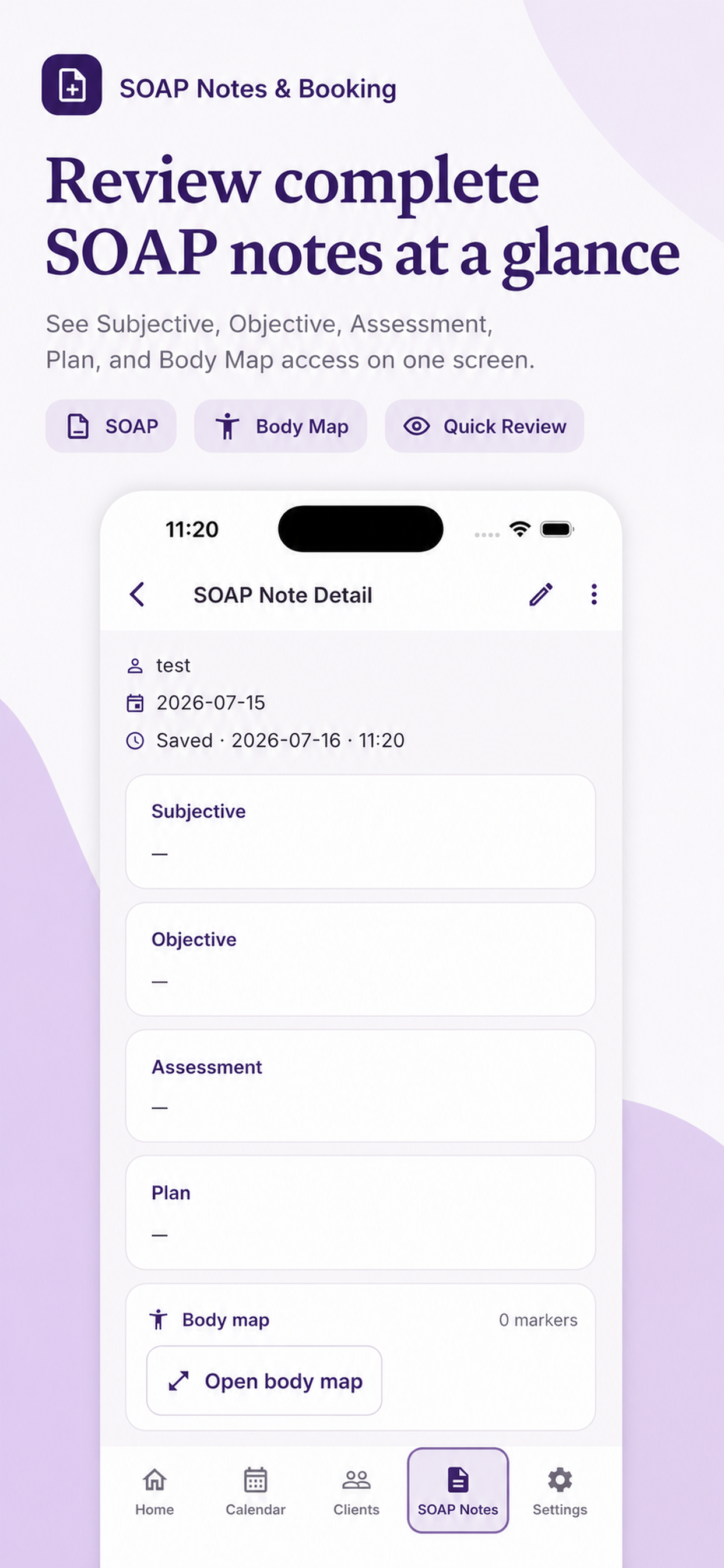 SOAP Notes & Booking screenshot 10