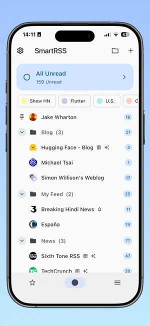SmartRSS: RSS Reader & Podcast screenshot 1