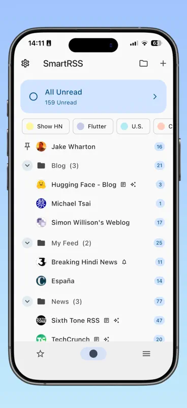 SmartRSS: Lector RSS & Podcast screenshot 1 of 6