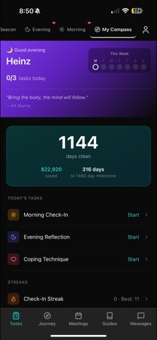 Recovery Compass iPhone screenshot