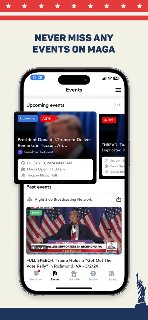MAGA - Trump Tracker App - maga-trump-tracker-app-events-list