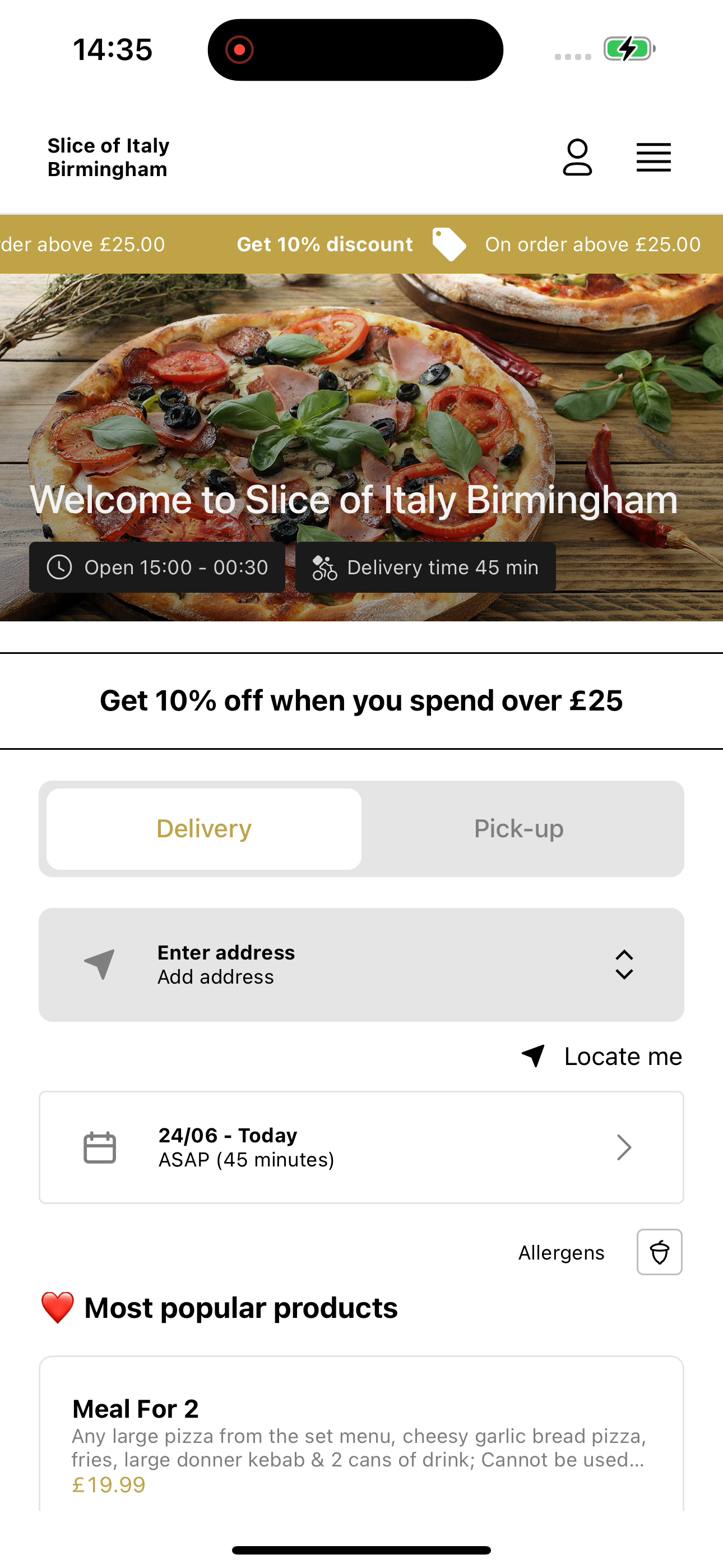Slice of Italy Birmingham UK screenshot 6