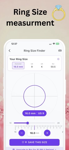 Ring Sizer • Measuring Rings iPhone screenshot