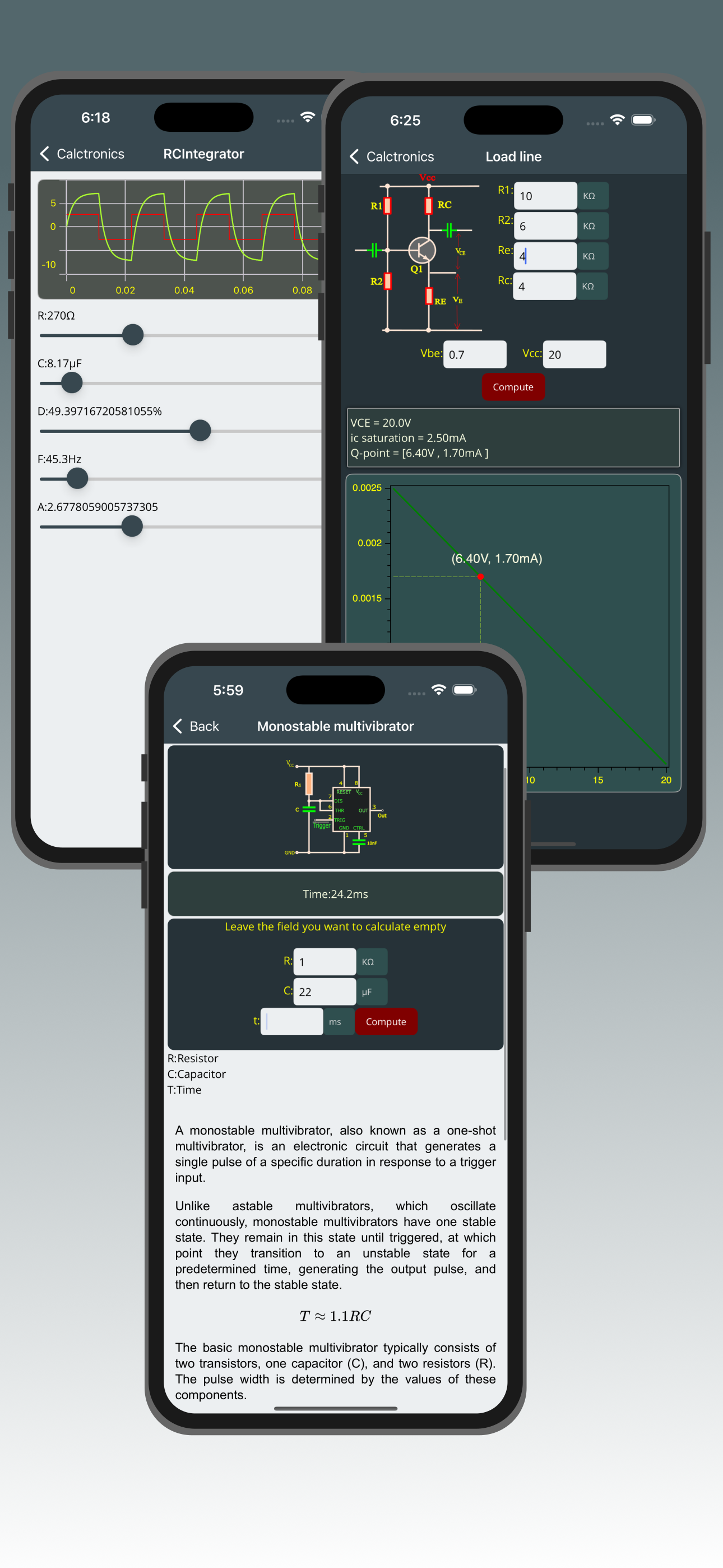Electrocalc: electronics tools