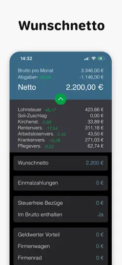 Screenshot von Bruno: Brutto Netto Rechner auf dem iPhone 2