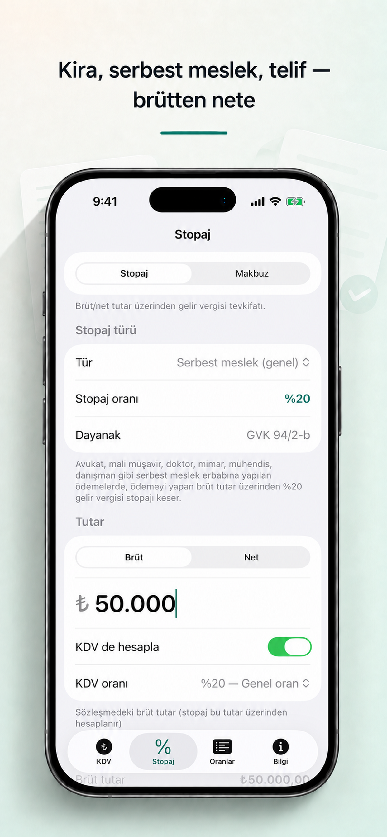 KDV tevkifat hesaplama screenshot 6