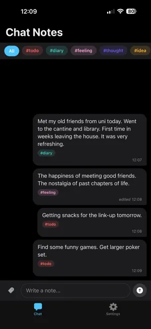 TagChatNotes screenshot 1