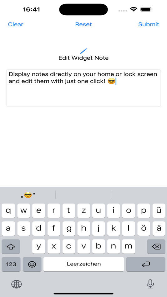 Simple Widget Note (iOS) Podle: JENS-HILMAR WALTER BRADT