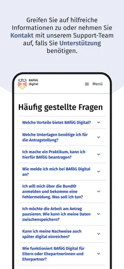 Screenshot von BAföG-Digital auf dem iPhone 4