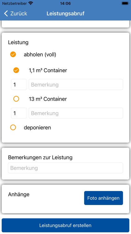 ZEDAL Leistungsabruf