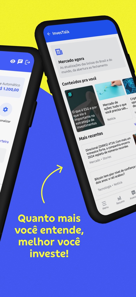 Investimentos BB Taxa Zero - Usuários podem acessar o portal "InvesTalk", que disponibiliza conteúdos educacionais e notícias de mercado, como artigos sobre ESG e atualizações econômicas.