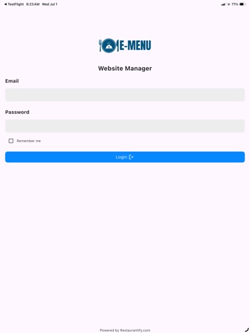 eMenu for Restaurants iPad screenshot