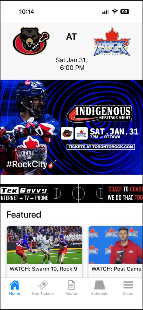 Toronto Rock Official App - Sports App | MWM