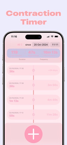 Contraction Counter - Timer iPhone screenshot