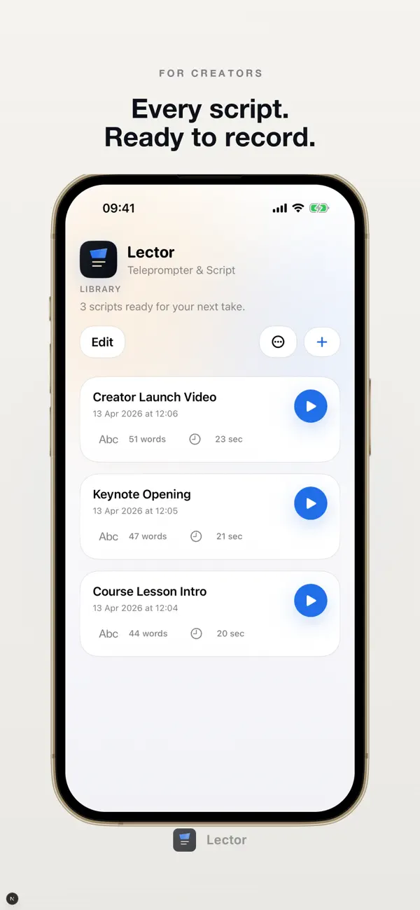 Screenshot #2 pour Lector: Teleprompter & Script