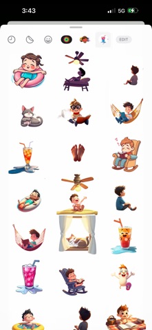 Lazy August Days Stickers iPhone screenshot