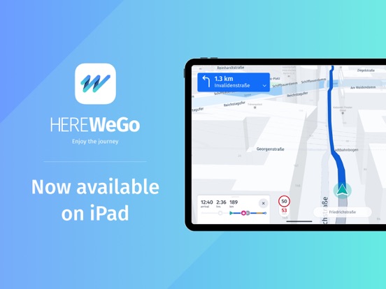 HERE WeGo Kaarten & Navigatie iPad app afbeelding 1