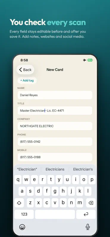 Fonym: Business Card Scanner screenshot 2 of 6