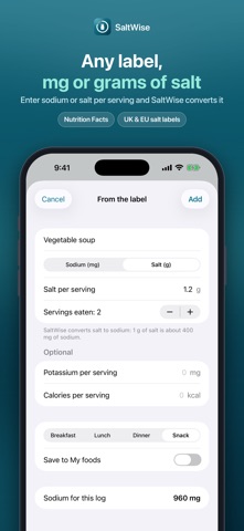 SaltWise: Low Sodium Tracker screenshot 3