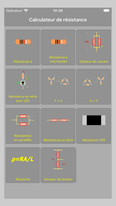 Screenshot #1 pour Calculs de résistance