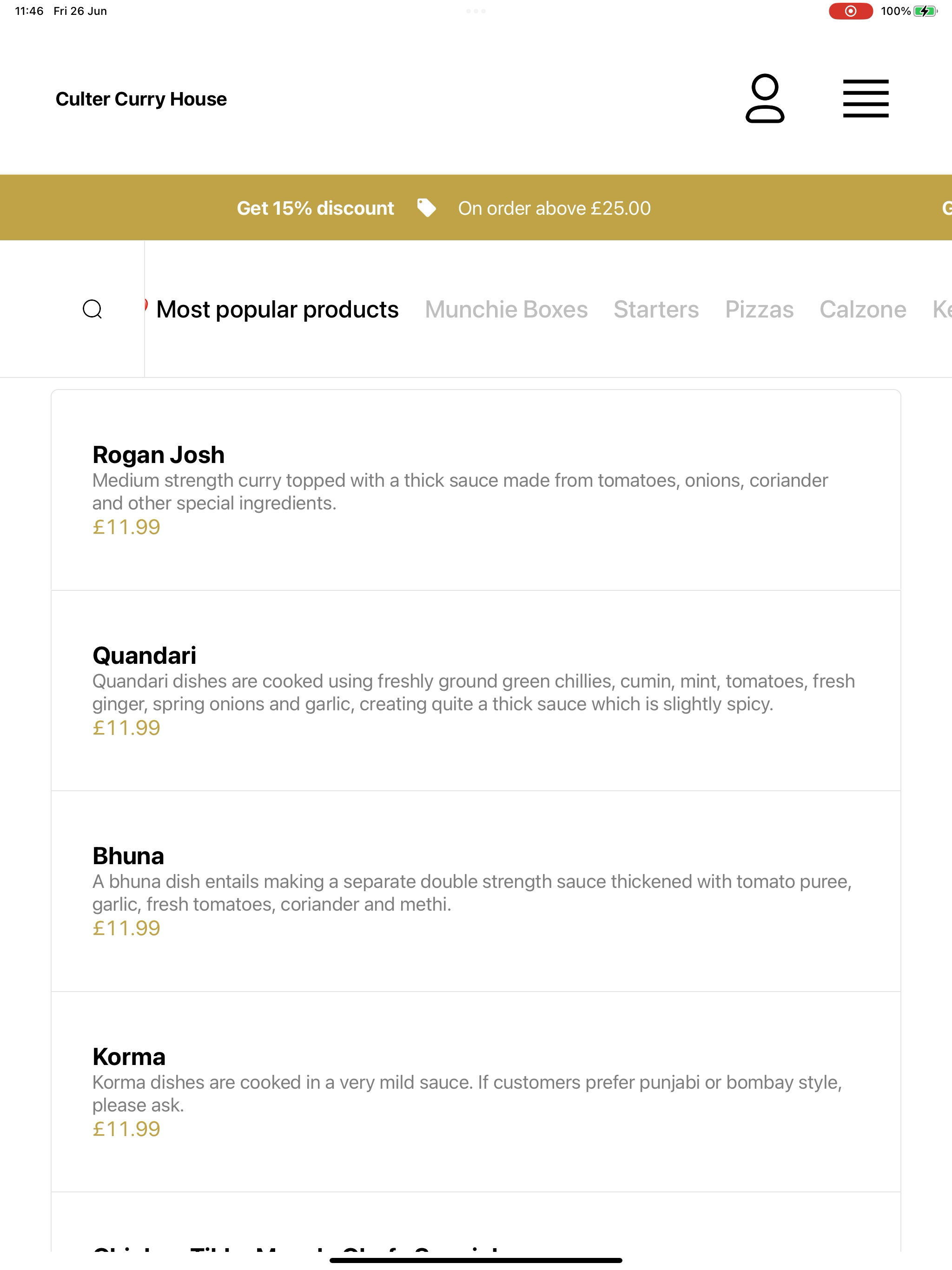 Culter Curry House UK screenshot 14
