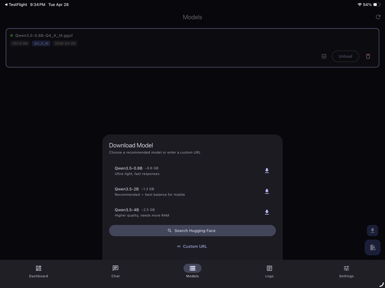 LLM Server ipad screenshot 4