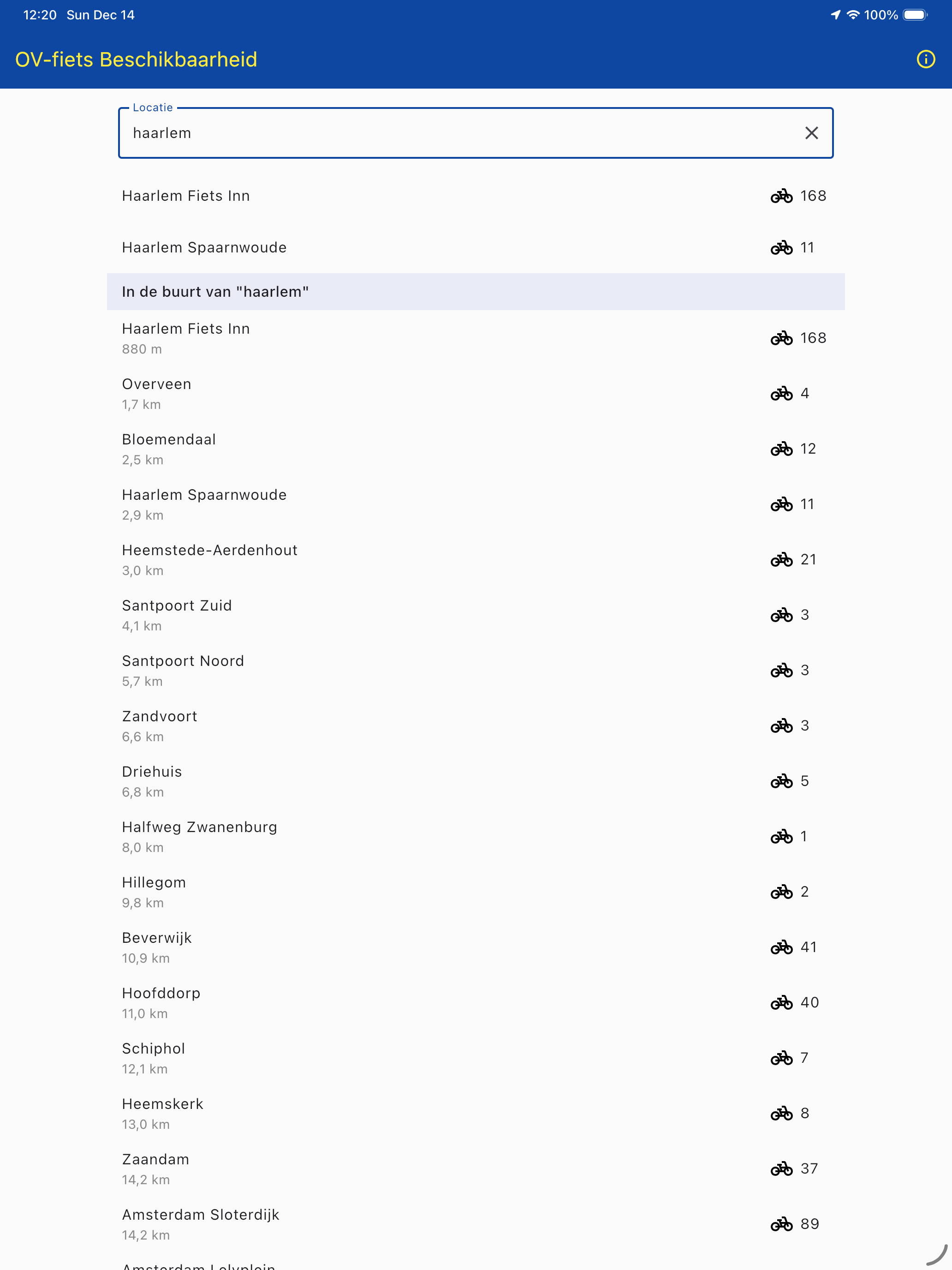 OV-fiets Beschikbaarheid screenshot 6