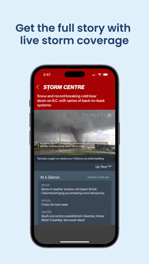 Captura de pantalla de The Weather Network en iPhone 8