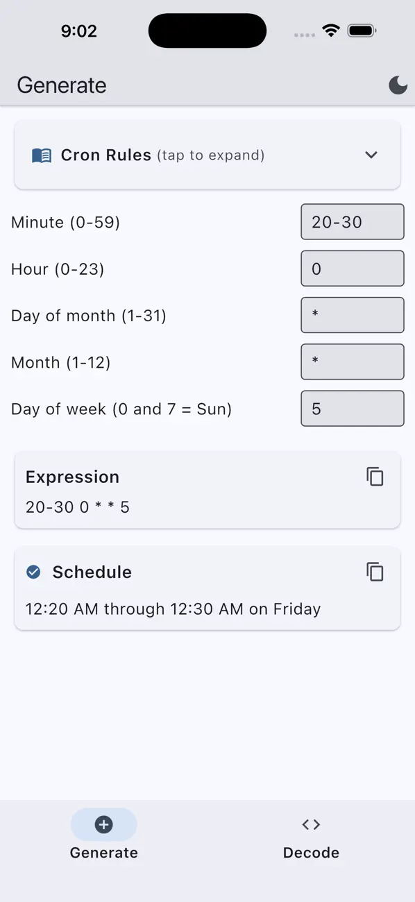 #1. Cron Expression Generator (iOS) Podle: Chun Yu Leung