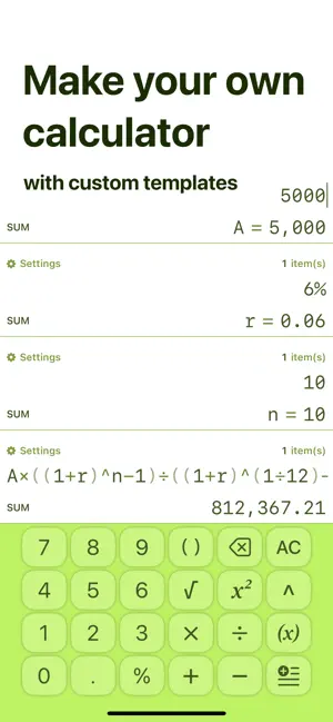 TableCalc screenshot 2