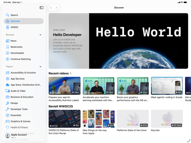 Apple Developer Screenshot