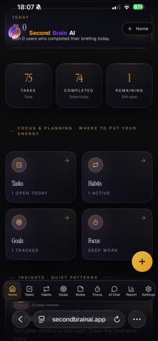 SecondBrain AI Assistant screenshot