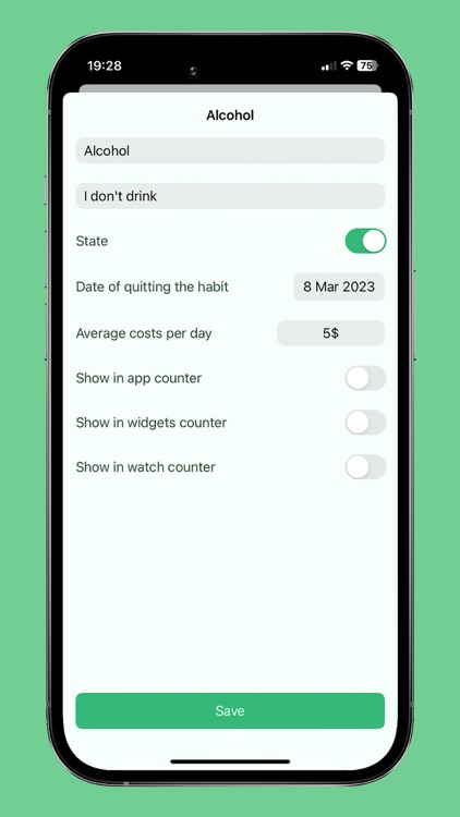 Day counter: bad habits