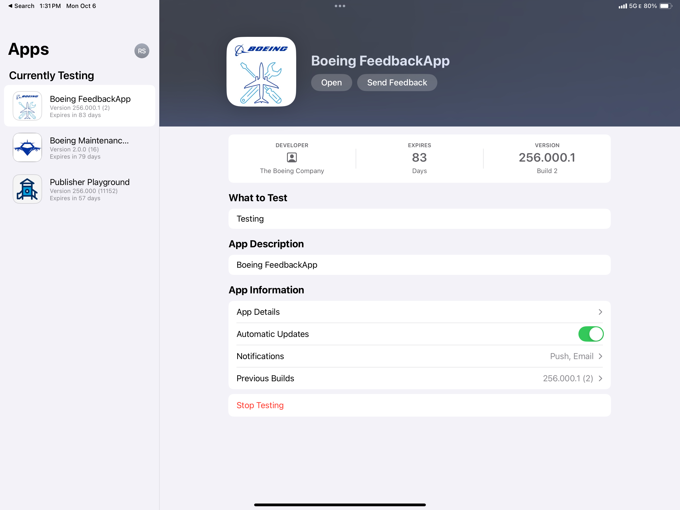 Boeing FeedbackApp