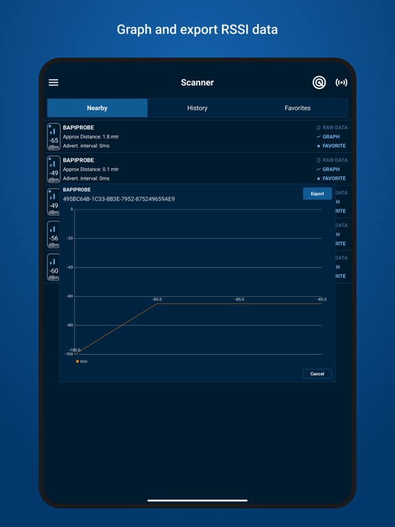 BAPI BLE Scanner iPad screenshot 5 - Utilities app