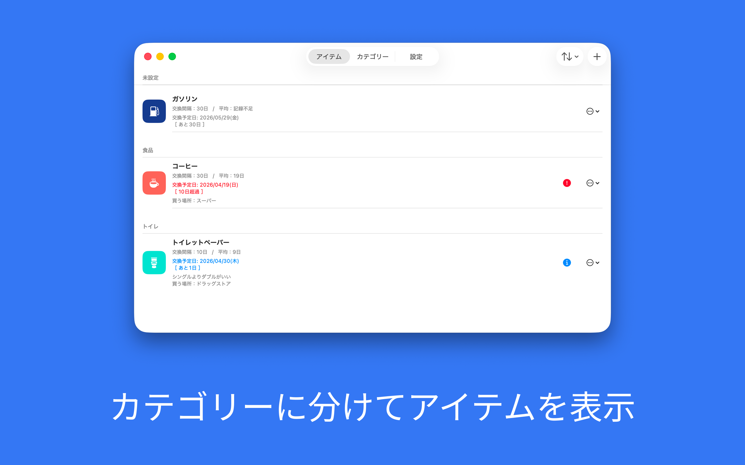 替えどきメモ