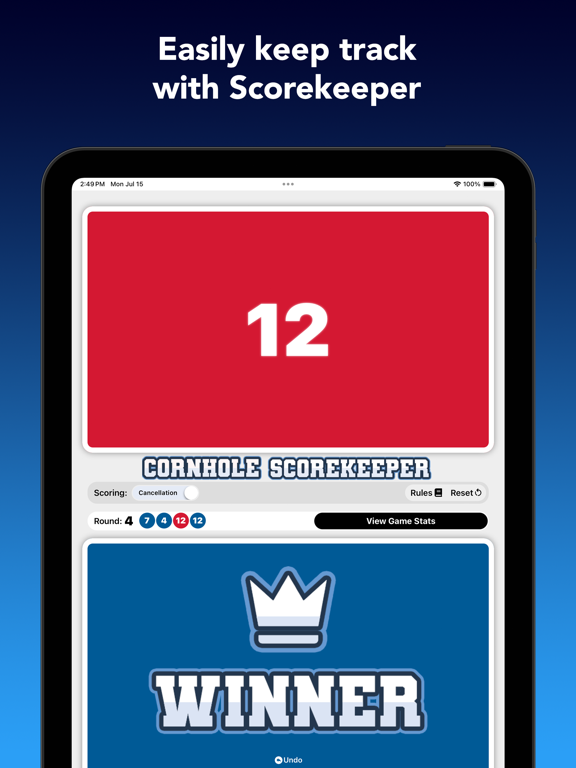 Scorekeeper Cornhole iPad screenshot 5 - Sports app