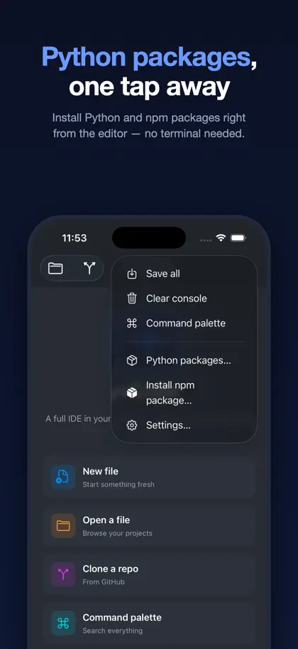 Screenshot 3 di 6 di Visual Code Editor - vCode