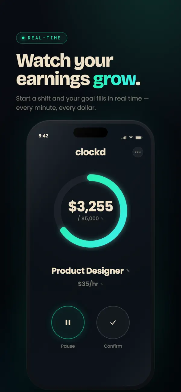 Screenshot #1 pour Clockd: Wage Tracker