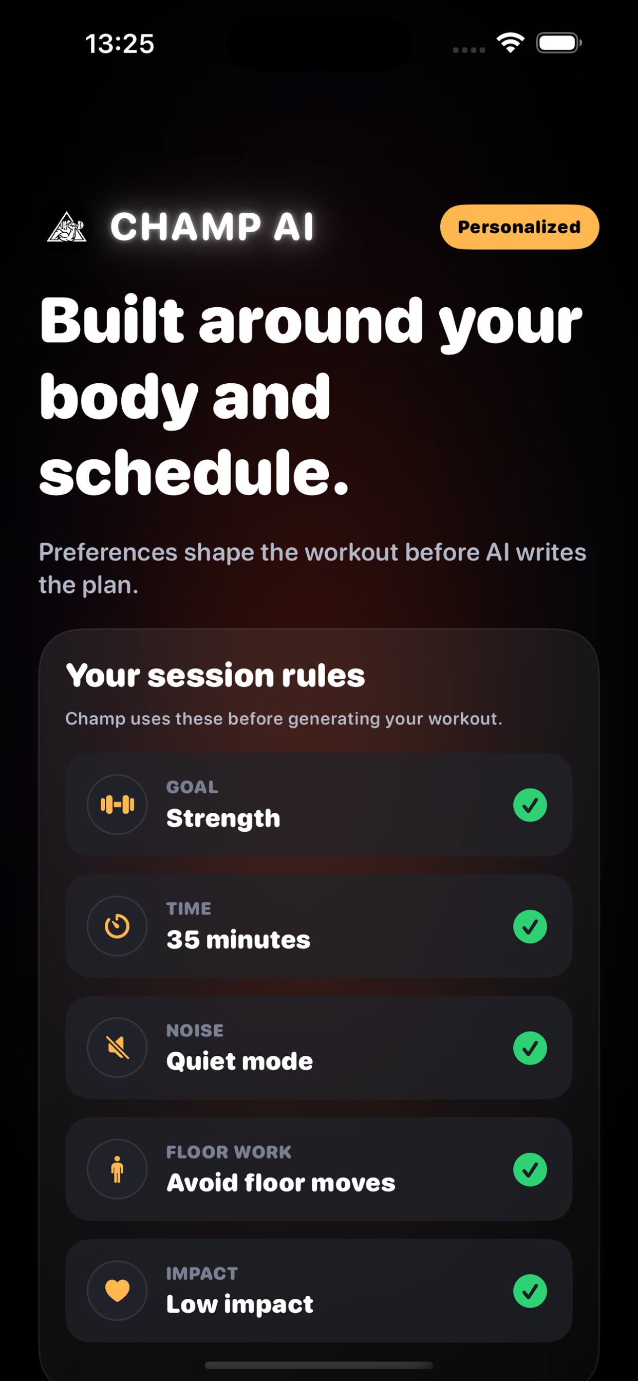 Champ AI - Fitness screenshot 7