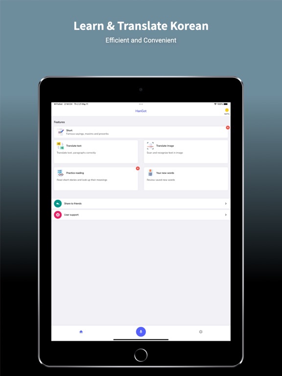 Korean Translator & Learn + iPad screenshot 1 - Productivity app