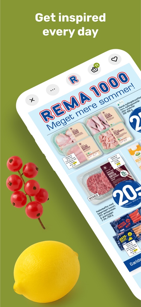 eTilbudsavis - Users can flip through a full-screen digital leaflet to discover new offers and easily add items to their shopping basket.