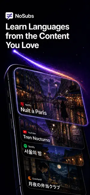 NoSubs - Learn Languages screenshot 1