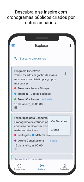 Crie e Explore Cronogramas Screenshot 3 of 6