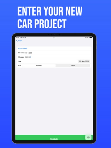Car Chronicle Maintenance Log iPad screenshot