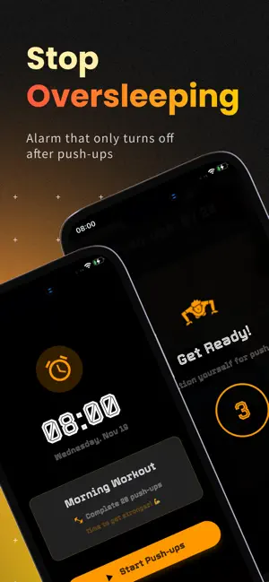 Pushy - Push Ups Alarm iPhone screenshot 1