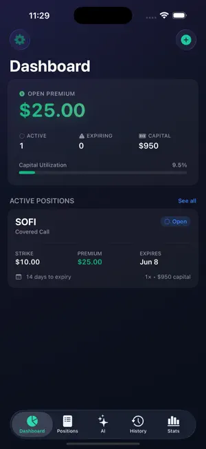 WheelAI: Options Wheel Tracker screenshot 1