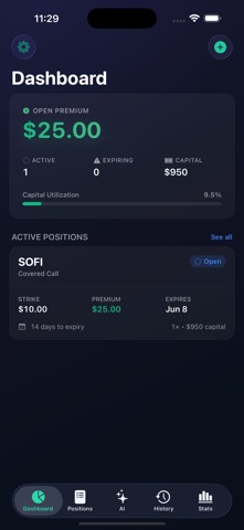 WheelAI: Options Wheel Tracker Screenshot 1 of 5