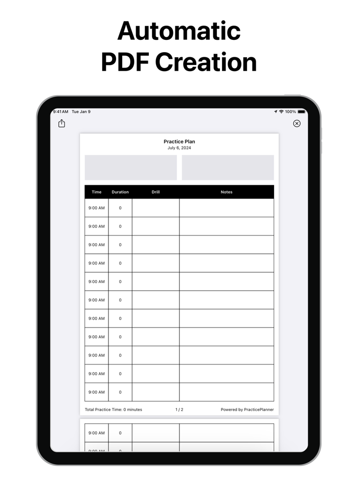 PracticePlanner - Coach Plan