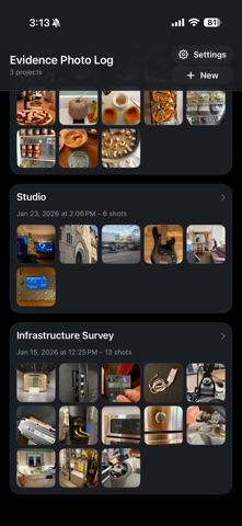Evidence Photo Log screenshot